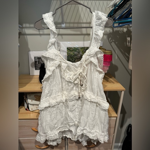 Free People Intimately - Tiered and True Romper in Ivory - Picture 8 of 9